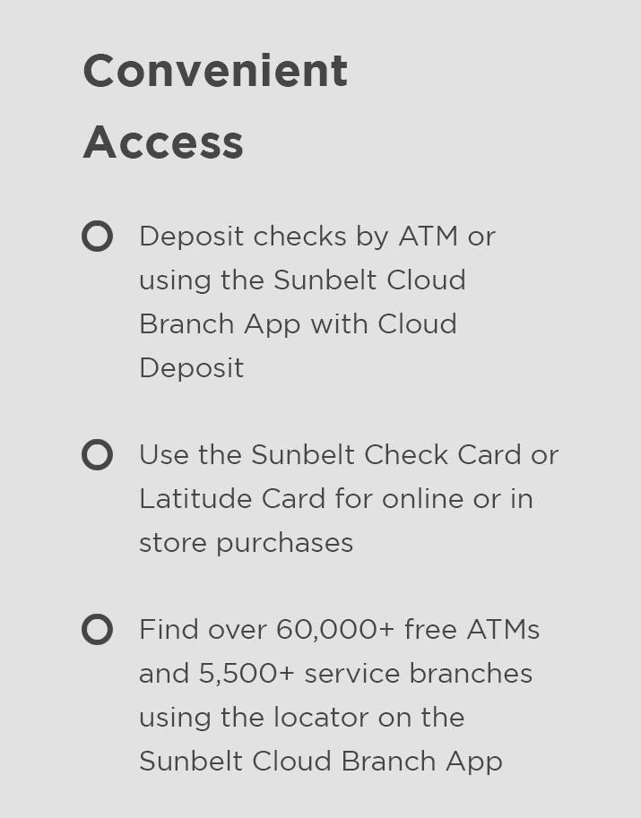 Perks of a checking account at Central Sunbelt - convenient account access